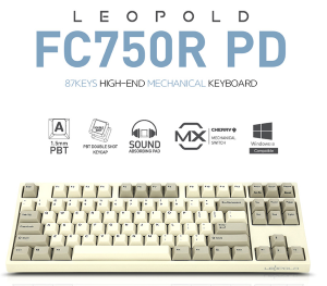 Bàn phím cơ Leopold FC750R PD White Grey Cherry Blue switch